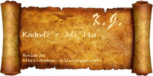 Kadnár Júlia névjegykártya